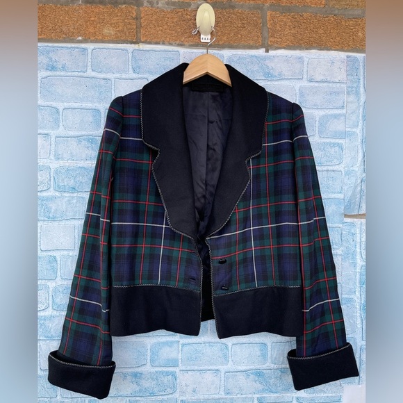Peggy Jennings tartan plaid wool riding jacket size medium - Picture 10 of 12